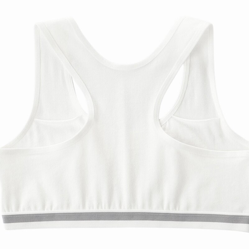 Bobora 4pcs/set Cute Girls Training Bra Crop Racerback Training Girls Seamless Bra Wireless Unpadded Bra Wide Shoulder Strap