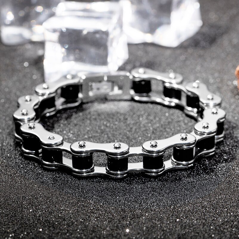 Trustylan Hiphop Punk Rock Fiets Ketting Armband Mannen Black Golden Rvs Heren Armbanden Armbanden Beste Vrienden Sieraden