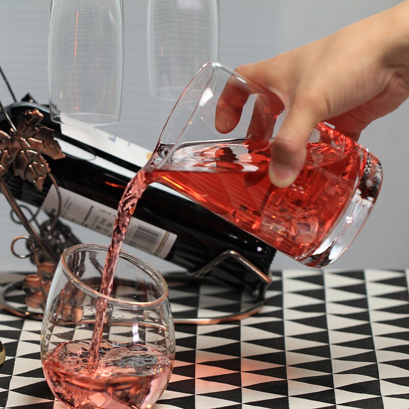 Taza de cristal de estilo japonés para Bar, vaso transparente para mezclar cócteles, whisky, cerveza, vino, jarra hueca