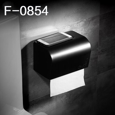 Messing sort badeværelse tilbehør vægmonteret bad hardware sæt håndklædeholder opbevaringshylde: F -0854