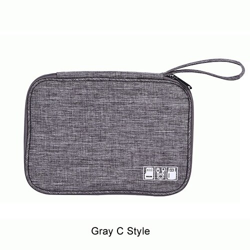 Charger Wire Electronic Organizer Travel Cable Wire Digital Bag Women Wardrobe Suitcase Luggage Gear Organizer Pouch Accessories: C Style Gray Bag