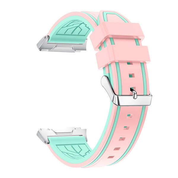 Soft Silicone Two-tone watchband for Fitbit Ionic strap Replacement personality Sport Adjustable Watch Bands Bracelet Bangle: L
