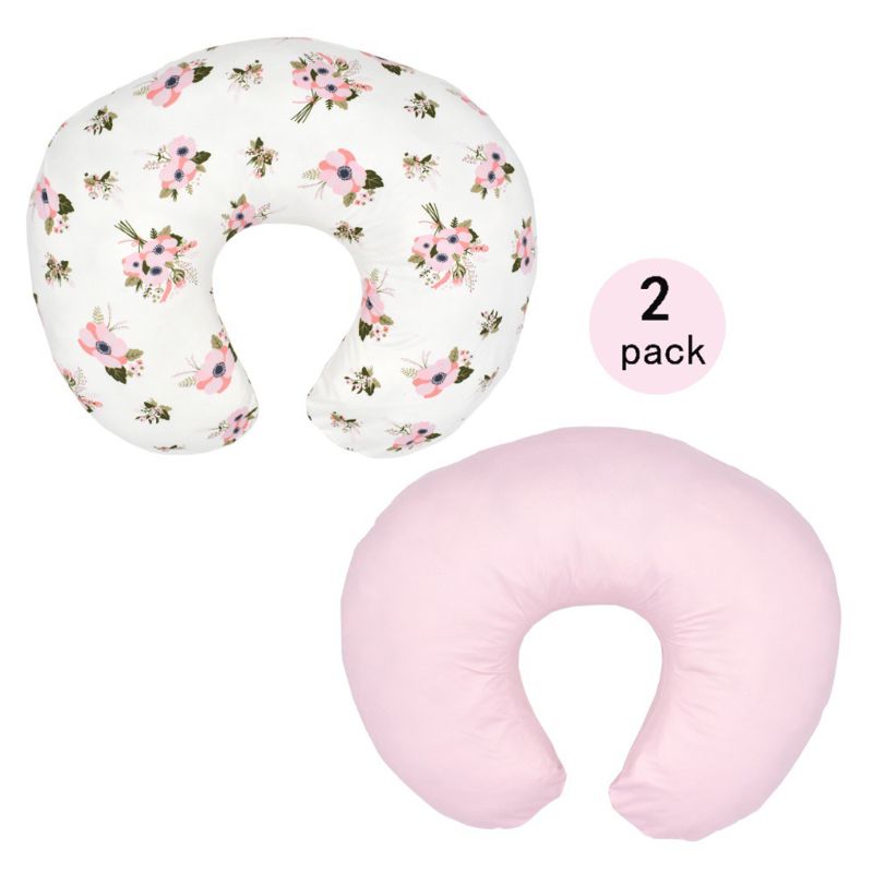 2 Pack Nursing U Pillow Cover Soft Removable and Washable with Hidden Zip Newborn Baby Breastfeeding Pillow Cover