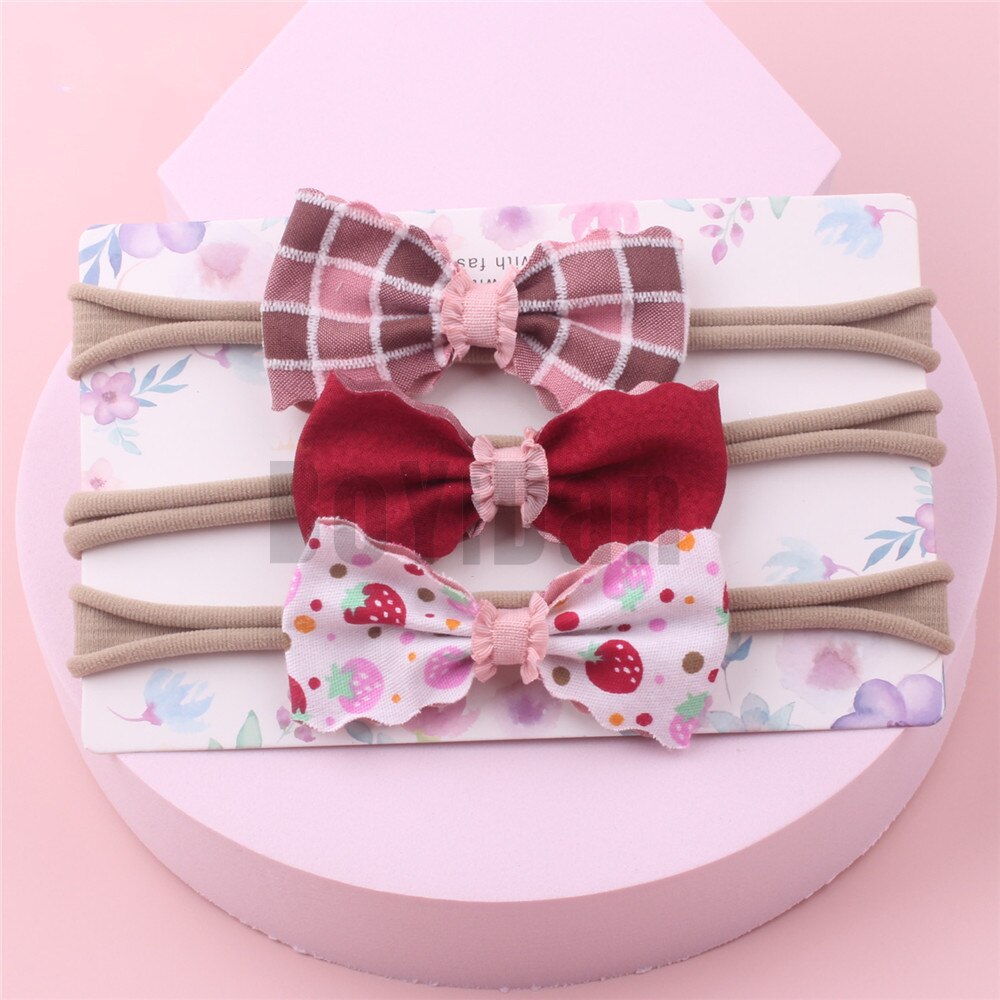 3 unids/set nuevos niños bebé niña arco elástico banda pelo bebé de un año de edad venda del bebé diadema para foto