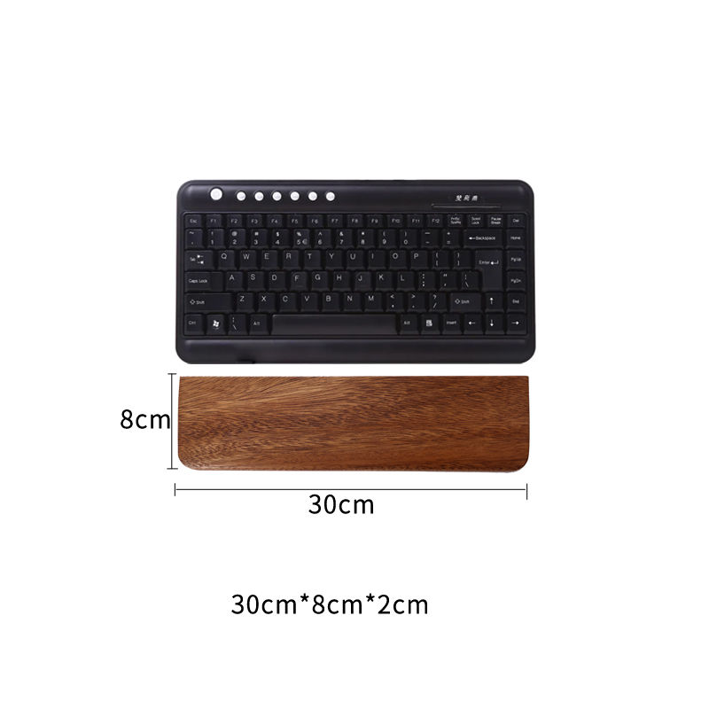 Massief houten toetsenbord Polssteun Palmpad Mechanisch toetsenbord Ergonomisch kussen 87/98/104/108 toetsen Geschikt voor meerdere maten Op maat: Dark Gray