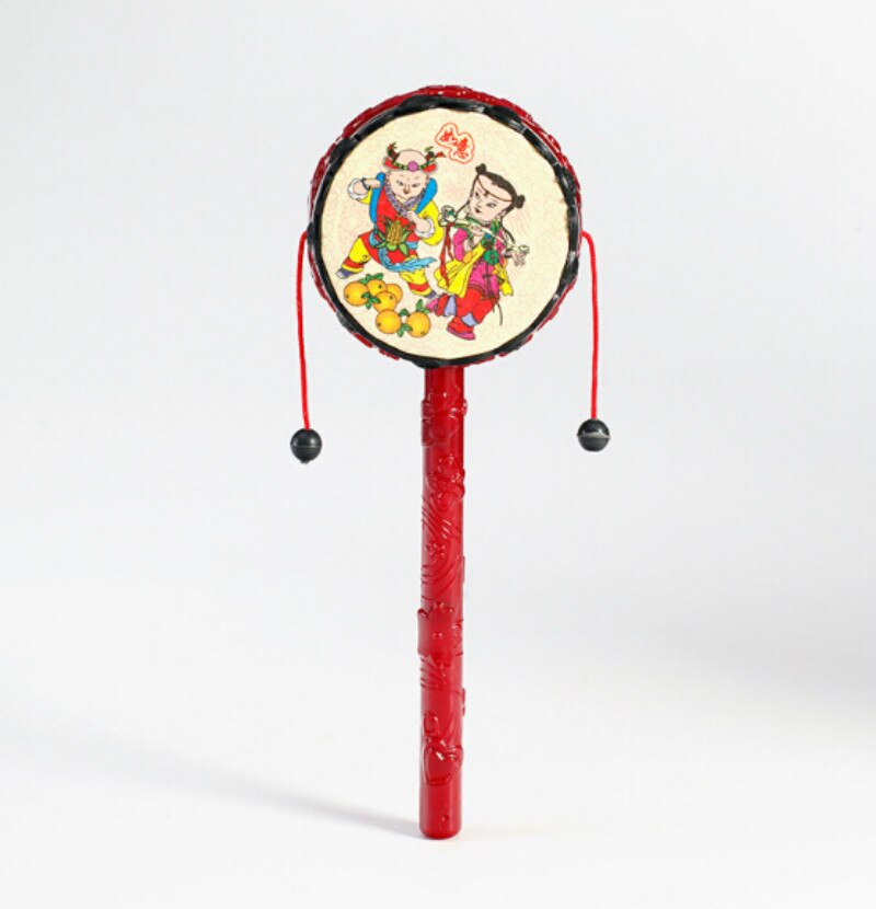 Baby tromme hammer rasle baby stemme legetøj til sjov rød kina tranditonal legetøj