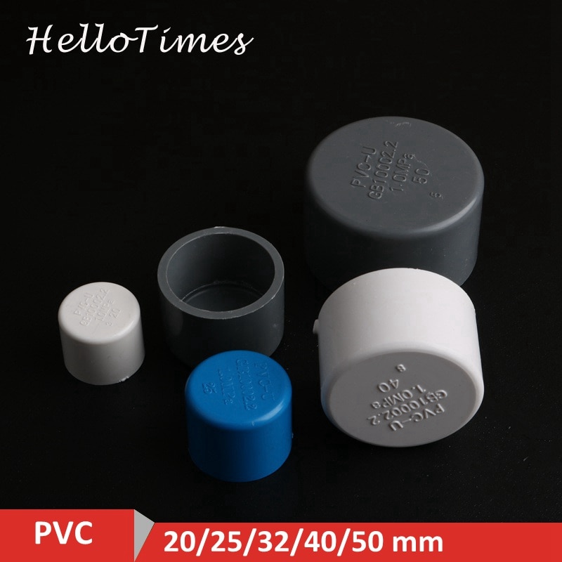 2pcs PVC20 25 32 40 50mm End Connector Water Pipe Plug Tube End Cap for Garden Irrigation Farm Accessories Adapter