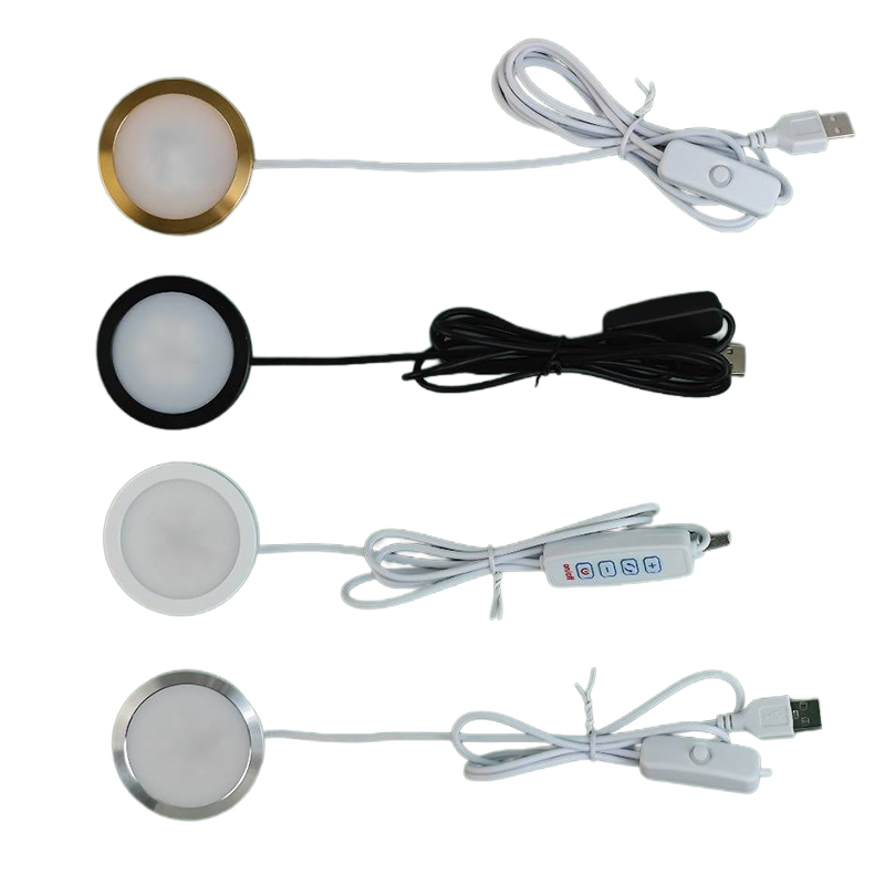 Luz LED para debajo del gabinete, vitrina, estante, iluminación para mostrador, caravana, Camper, autocaravana, foco Interior con interruptor USB de 5V