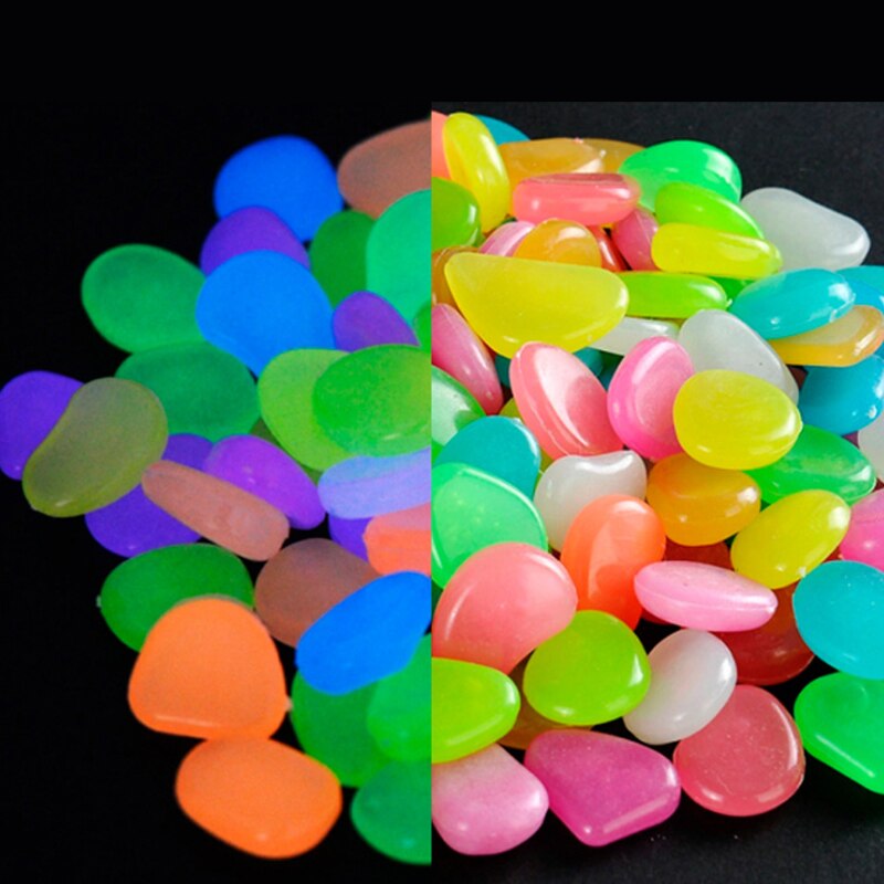 100pcs Luminous Pebbles Luminous Stones Walkways G... – Grandado