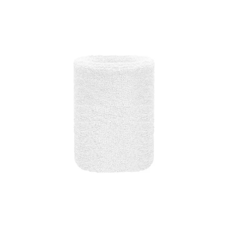 Muñequeras deportivas de toalla, bandas para el sudor de tenis, protector de muñeca para baloncesto, voleibol, pádel, Fitness, envoltura de muñeca, puño, 1 unidad: Blanco