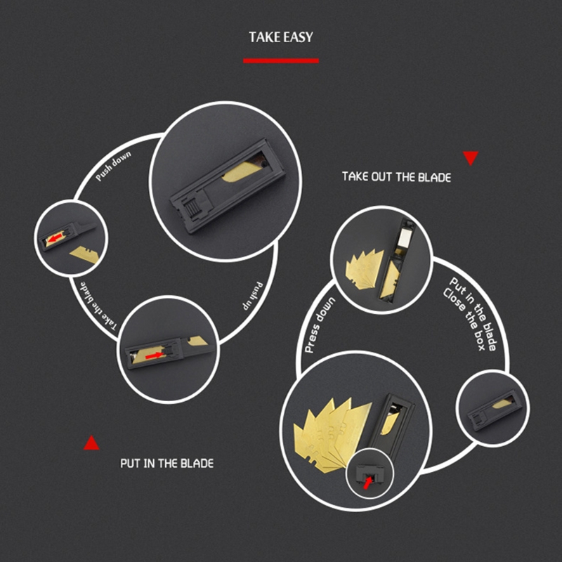 Heavy Duty Replacement Blades Ten Pack for Utility Knife Box Cutter- SK5 High Carbon Steel Utility Razor Blades