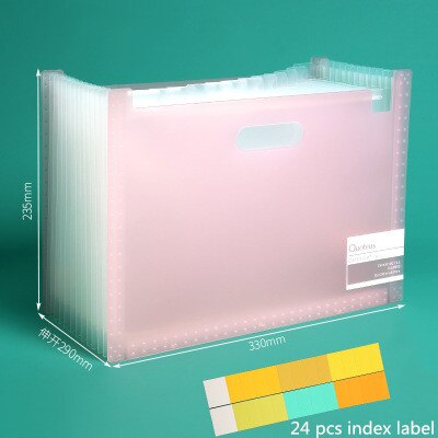 Tiedostokansio paperin järjestäjä säilytysteline monikerroksinen laajeneva laatikkotiedosto toimistotarvikkeet asiakirjapidike pöytäkansio: Vaaleanpunainen 2