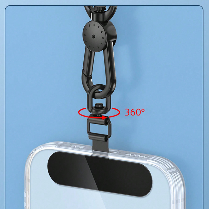 1pcs Upgrated 360 Rotatable Stainless Steel Phone Tether Tab Metal Patch Gasket Cellphone Lanyard Safety Connecter Piece