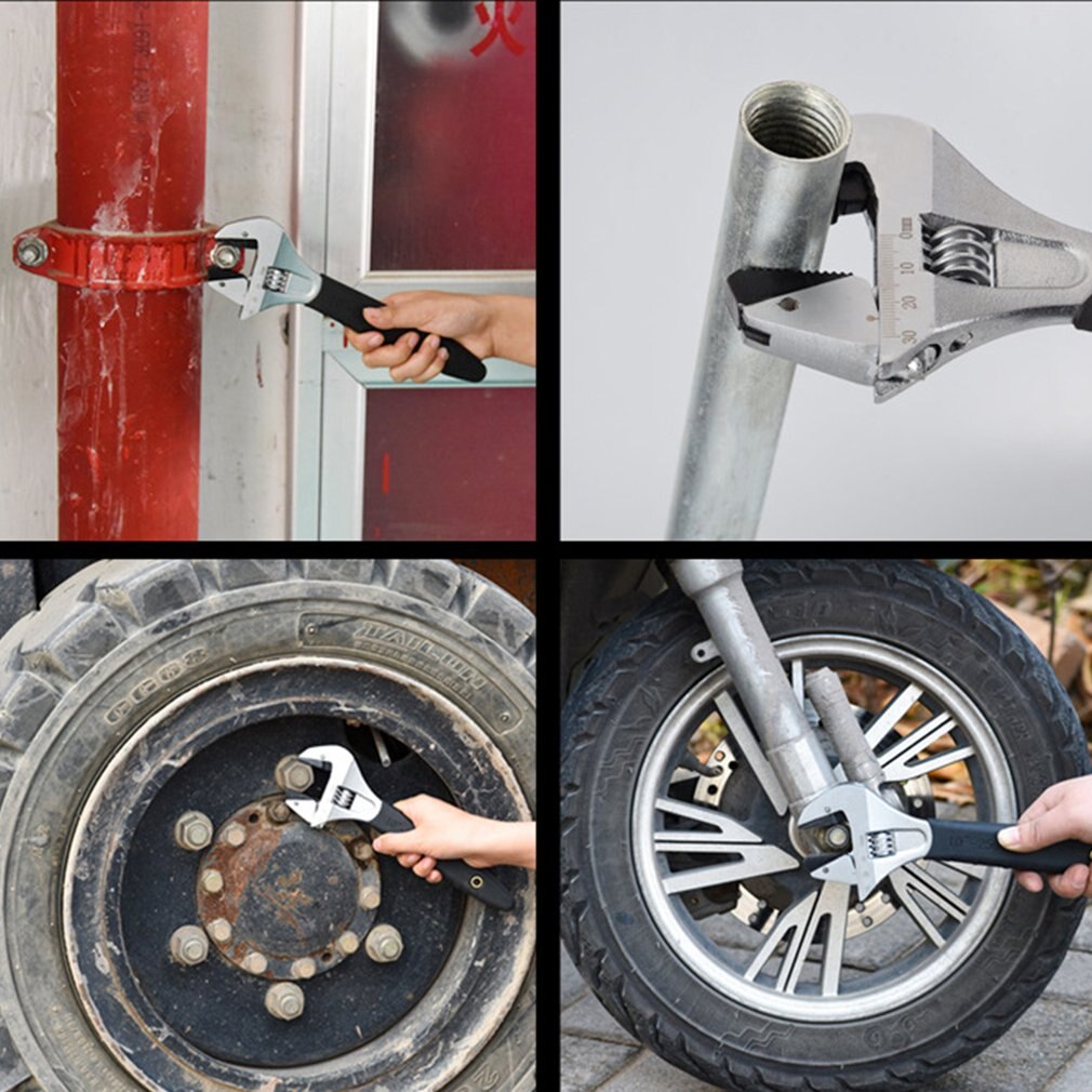 Wide Adjustable Wrench Universal Spanner Key Nut Wrench 8 Inch 10 Inch Large Opening Adjustable Spanner Repair Hand Tools