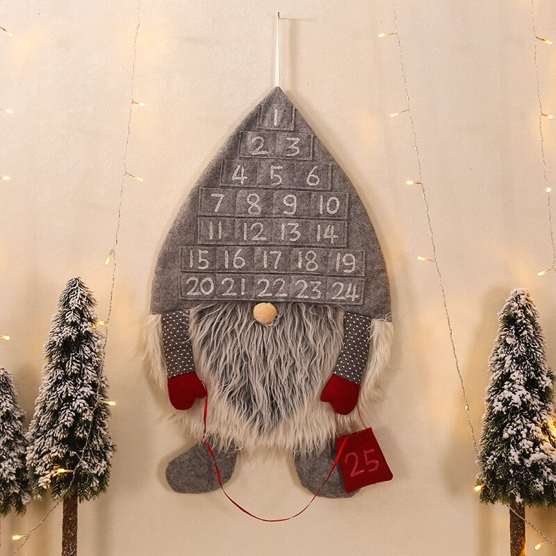 Julepynt til hjemmet jul tegneserie skov mennesker vægkalender adventskalendere julekalender vægvedhæng