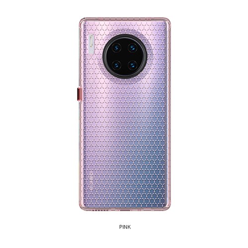 Ikreese Honingraat Groef Cooling Shockproof Anti Collision Transparante Tpu Telefoon Case Voor Huawei Mate 30 Pro Soft Silicone Cover: For Mate 30 / Pink