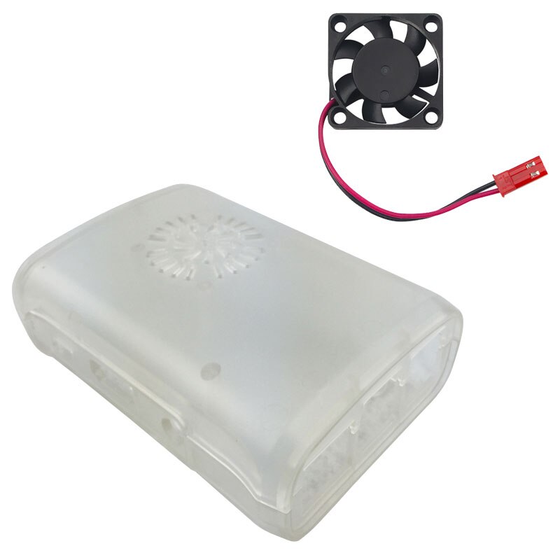 lampone pi 3 Modello B + (B più) custodia ABS Scatola di Plastica Nero Bianco Trasparente Borsette + Ventola Di Raffreddamento compatibile per lampone pi 3: trasparente con Fan