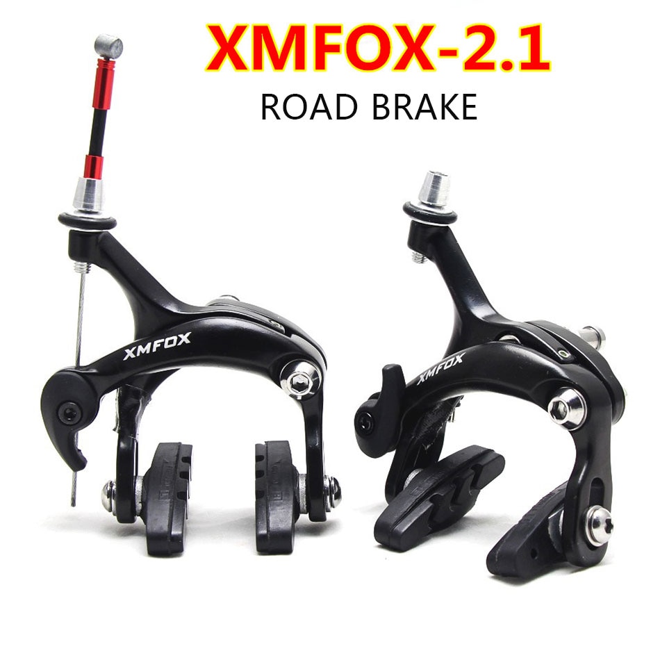 XMFOX-AS2.1 Bicycle Brake Racing Road Dual Pivot Bike Aluminum Side Pull Caliper Brake Front & Rear with brake pads