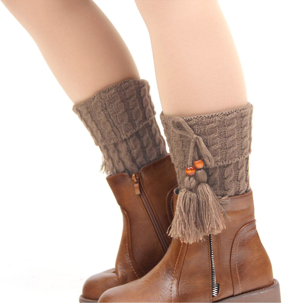 1 Pair Knitted Leg Warmers Women Crochet Boot Cuffs Leg Warmer Woman Boho Boots Socks Lady Winter Boot