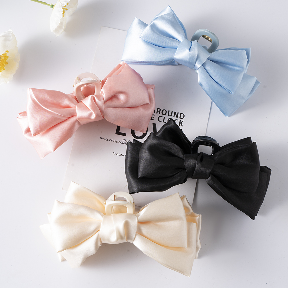 Pinza para el pelo con lazo grande, horquilla con garra de tiburón, pasadores con lazo sólido para coleta, accesorios para el cabello para mujer, diademas