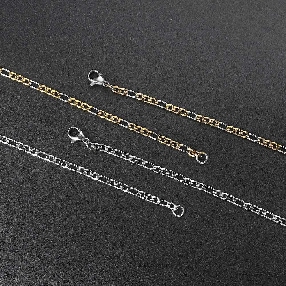 Rapper 'S Hip Hop Figaro Ketting Kettingen Voor Mannen Vrouwen Simple 3Mm Rvs Miami Cubaanse Kettingen Choker Ketting sieraden C025