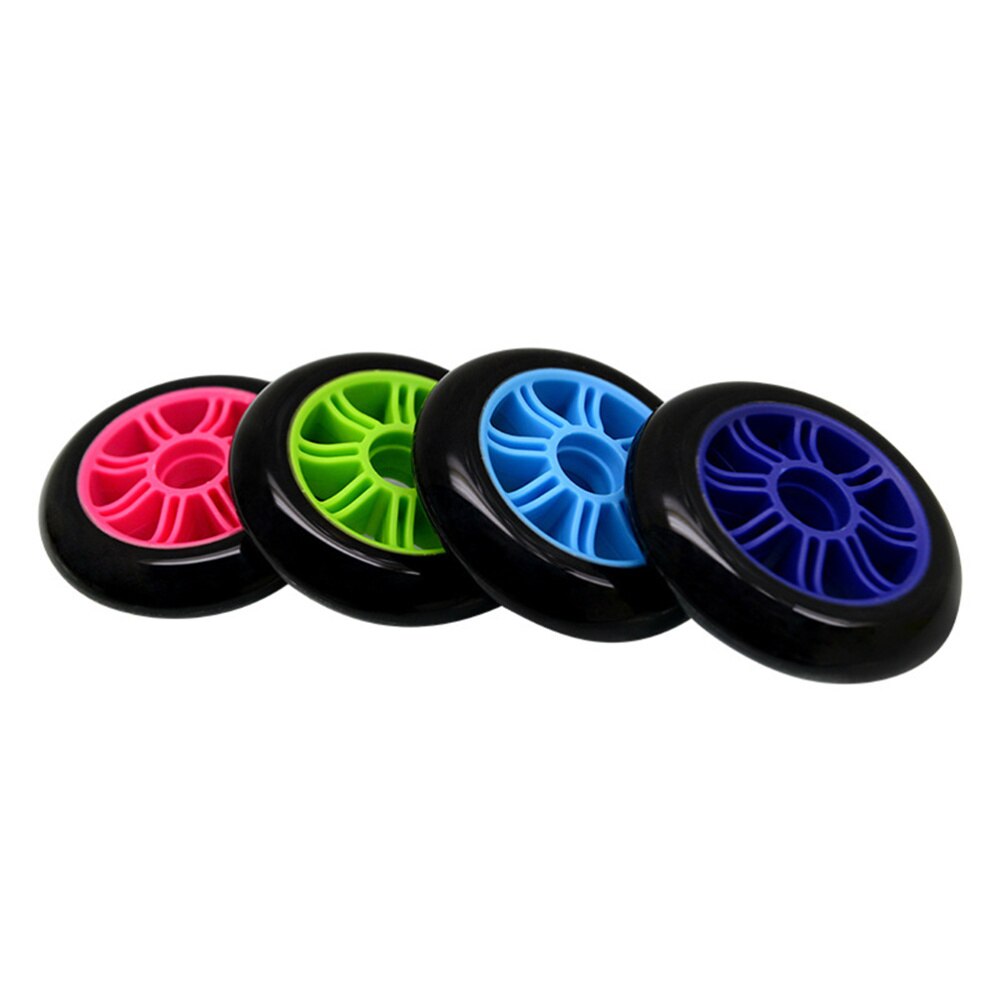 2 peças dublê scooter rodas alta elástica resistente ao desgaste do plutônio rolamento patins rodas mudo patins inline rodas (azul)