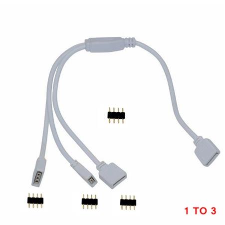 Cable conector RGB RGBW de 4 pines, conector hembra de 1 a 2, 3 y 4 pines, divisor para tira de luces LED 5050 3528 RGB RGBW + WW: 1 To 3 / for rgb strip