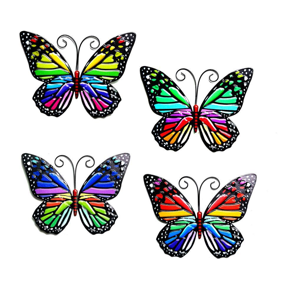 3D Metal Butterfly Decor Inspirational Wall Sculpture Hanging Indoor Outdoor For Home Garden Bedroom House Stereo Butterflies
