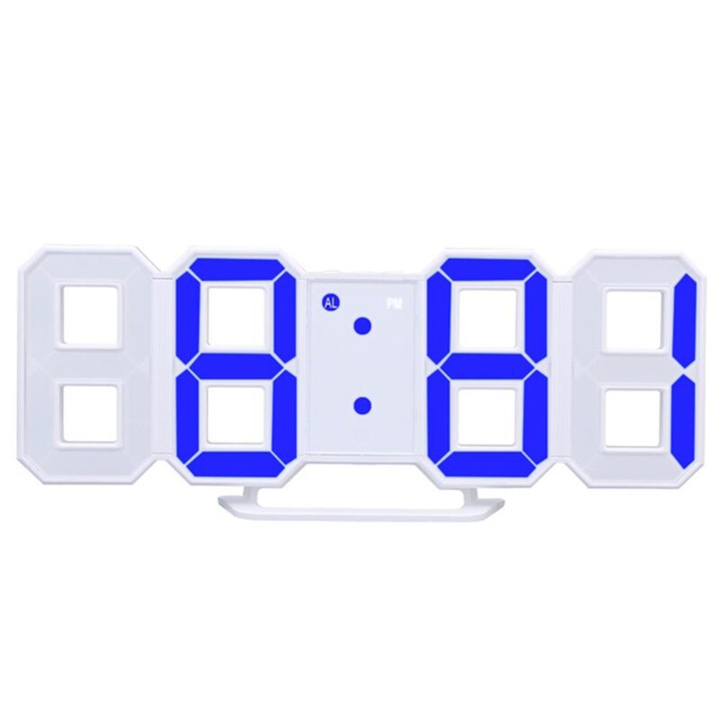 8 Shaped Usb Digital Table Clocks Wall Clock Led Time Display Watches 24-Hour Display Alarm Snooze Home Decoration: blue light