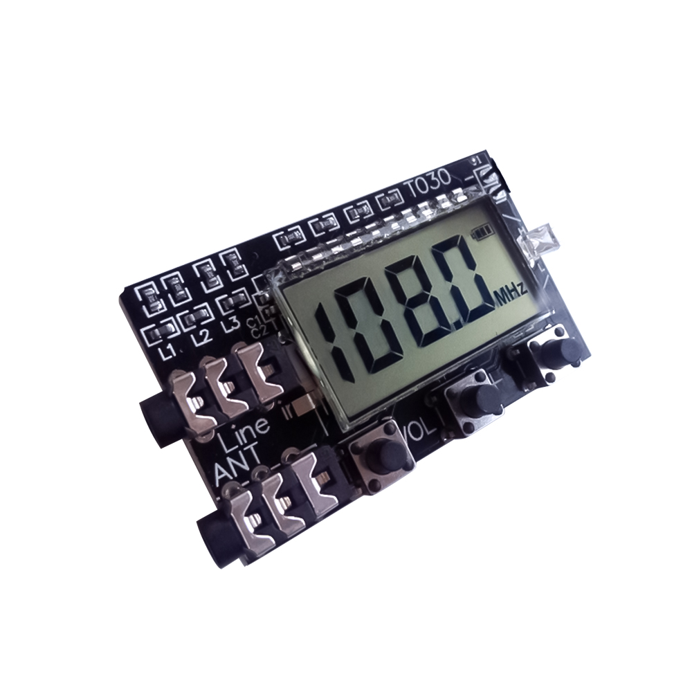 Digitale LCD 2 kanaals FM stereo zender board draadloze audio transmissie fm 78 MHz tot 108 MHz module met antenne DC 3.6 V-15 V
