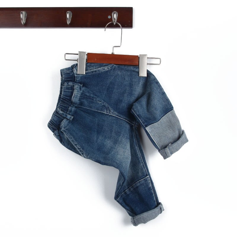 Vårhösten nyaste småbarn pojkar jeans blå denim hål raka byxor småbarn cowboy byxor 1 2 3 4 5 y