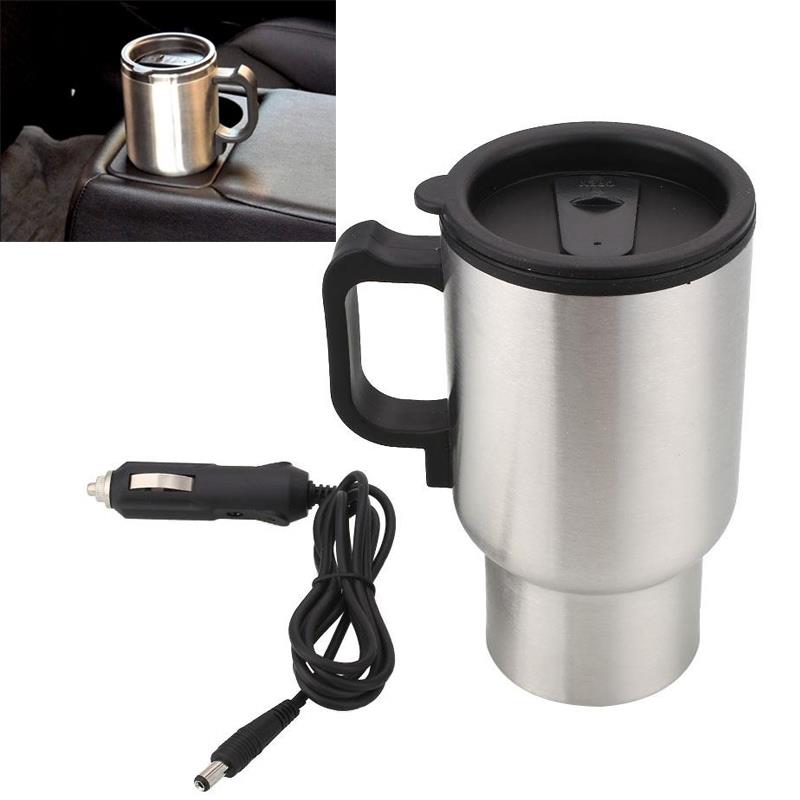 Tekopp isolerad bil termisk isolerad kopp termos uppvärmd vattenkokare mugg drycker kaffe 12v elektrisk