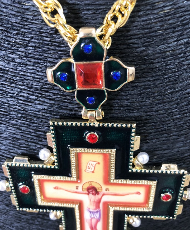 Pave francis brystkors ortodokse kors halskæde religiøs jesus ikon metal er beklædt med et krucifiks
