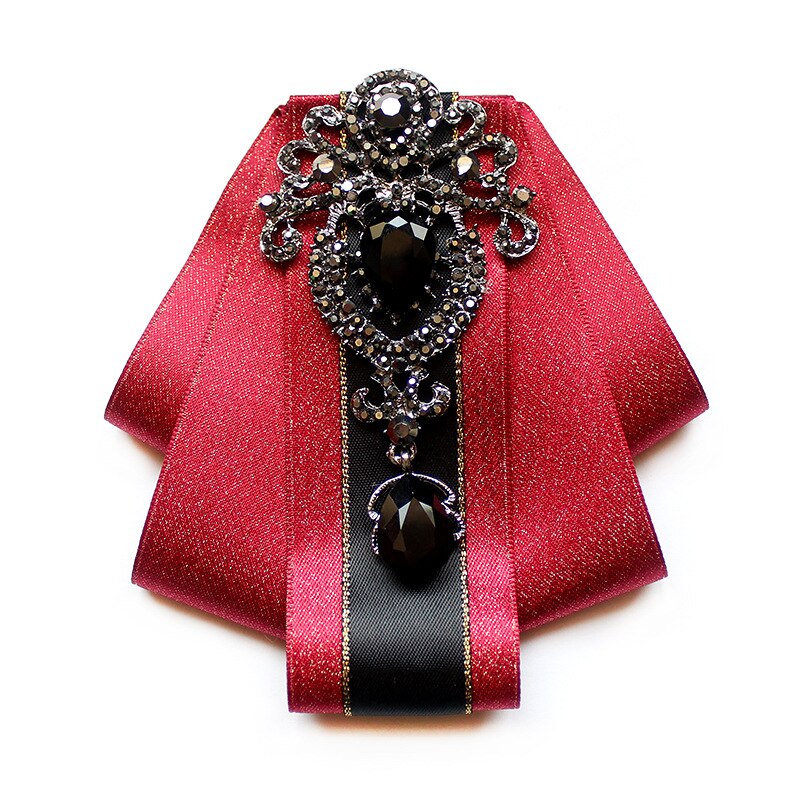 Pajarita de estilo británico de diamante hecho a mano de , traje de novio, pajarita de diamantes de imitación para hombres, accesorios de boda: 3