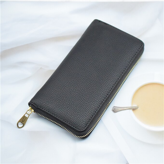 Vrouwen/Mannen Visitekaarthouder Rood/Koffie/Back Paspoort Cover Bank/Credit Card Houder Geval Met 36 Bits Lange Card Wallet: 38 bits black