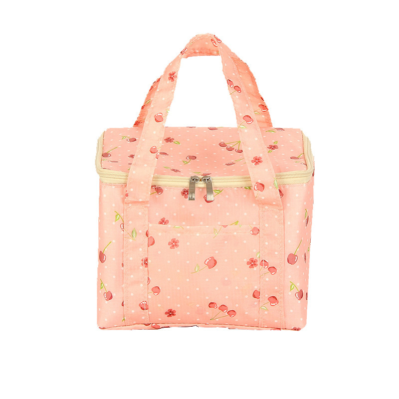 Bolsas de almuerzo de tela Oxford de gran capacidad para hombre y mujer, bolsa térmica de viaje para comida, Picnic, portátil, impermeable, más fresca: PINK styleA