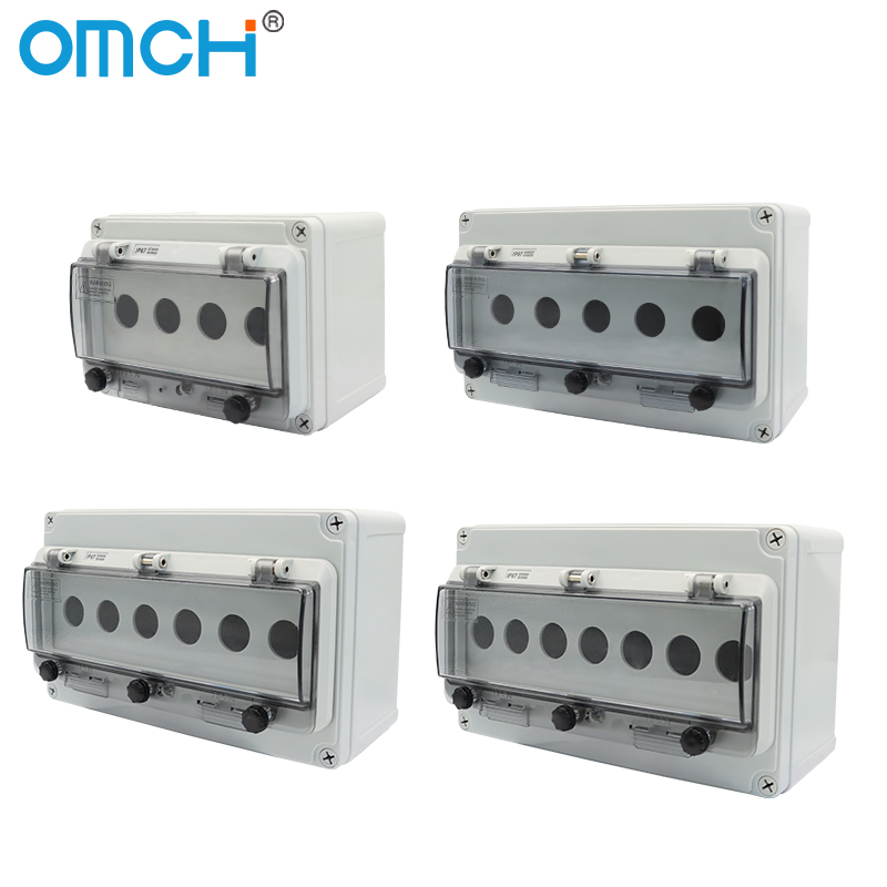 Emergency Stop Control Box Outdoor Button Switch Box With Protective Cover Waterproof Urgent Stop Button Control Box IP67