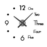 3D Wall Clock Wall Poster Wall Decorations Living Room Wall Digital Clock Living Room Decoration Wall Clock Modern: Black / Small