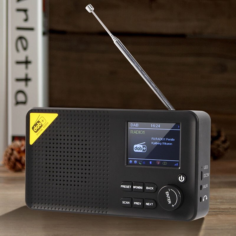 Tragbare Bluetooth FM Radio DAB/DAB + Receiver Stereo Musik-Player mit 2.4 "LCD Display Unterstützung AUX Kopfhörer spielen Multi-sprache