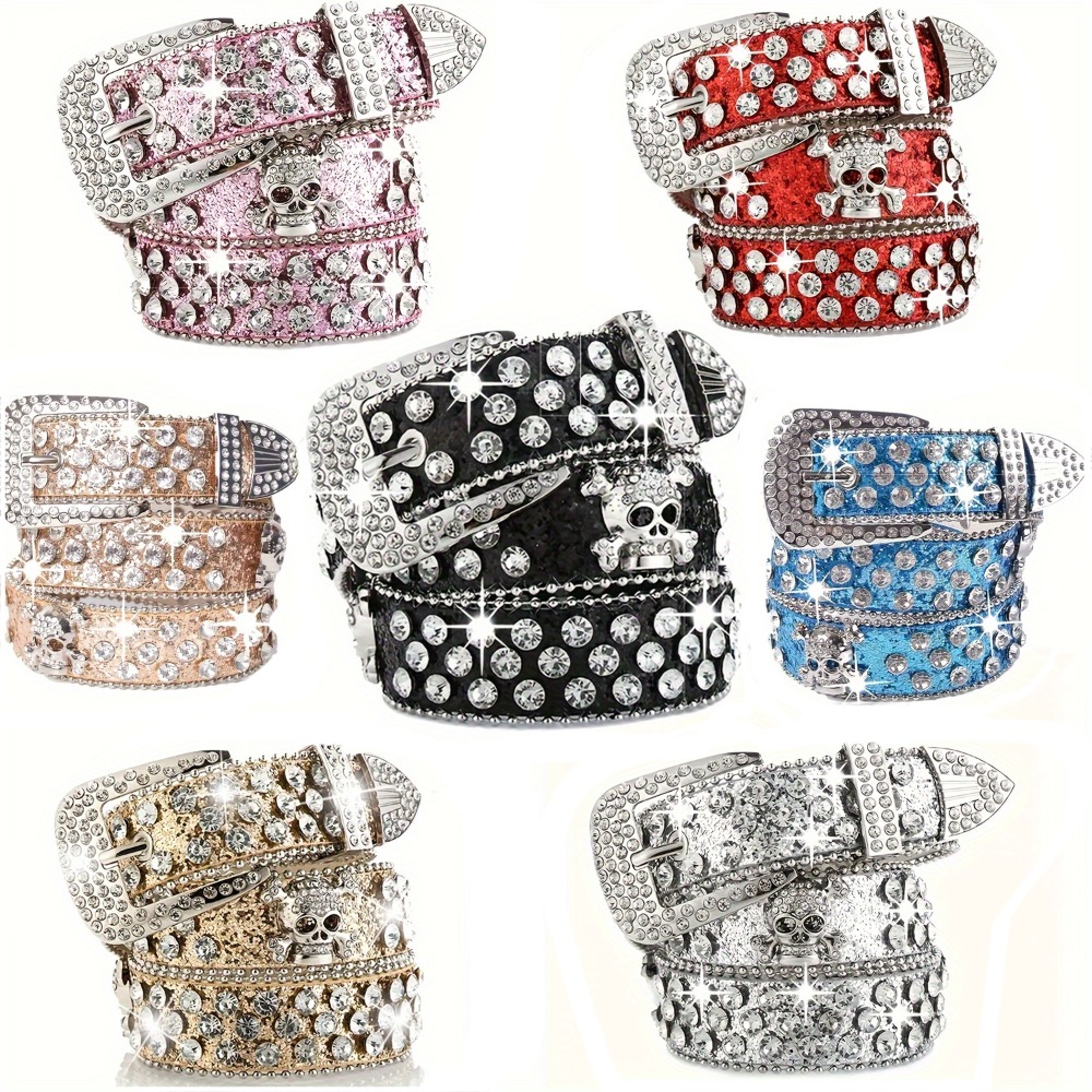 Cinturón Y2K estilo vaquera occidental con diamantes de imitación para mujer, cinturones BB de cuero Pu brillantes, accesorios para vestido vaquero
