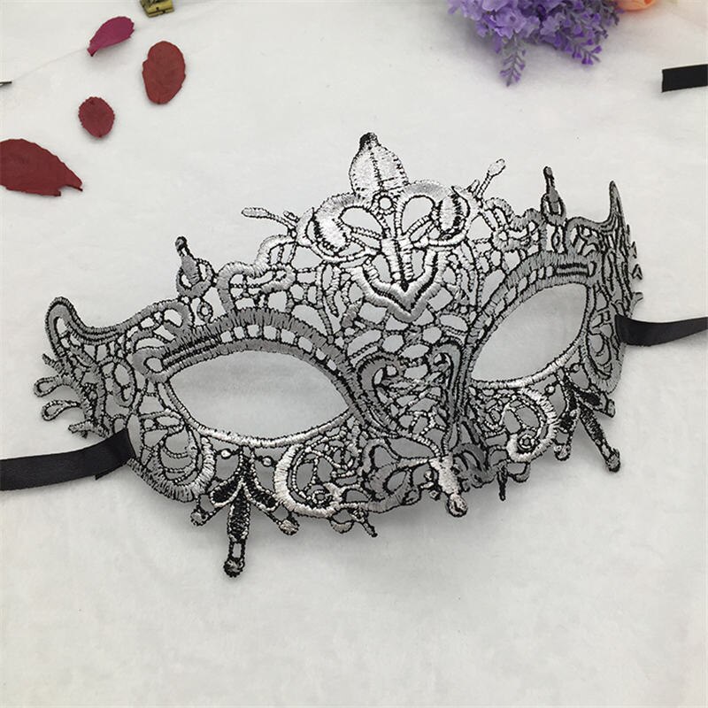 Masques mascarade ajourés en dentelle pour dames | Masques pour bal d'halloween, demi-masques de fête, fournitures de fête, noir blanc #30: TS