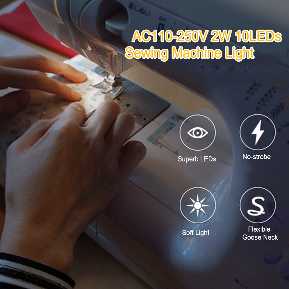 2W 10Led Lumineux Superbe Couture Vêtements Machine Légère Multifonctionnel Flexible Lampe de Travail lumière pour Établi Tour Perceuse