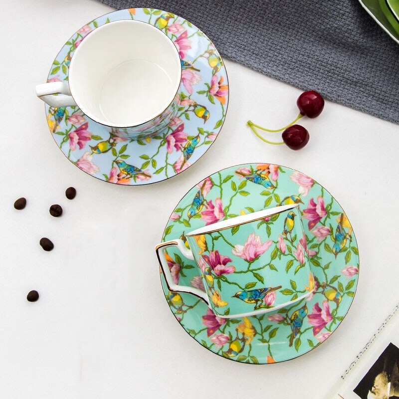 Tasse à café en céramique avec soucoupe, ensemble européen de thé rouge de grande capacité, de , pour eau et lait