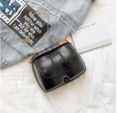 Oogverblindende en leuke jeans dames leren portemonnees en handtassen crossbody tas dames schoudertas clutch tas kettingtas: Zwart