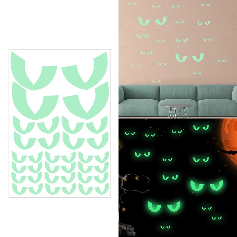 Wall Horror Glow Decal Halloween Voyeur Evil Eyes Stickers Party Decoration for Kids Bedroom Home Wallpaper