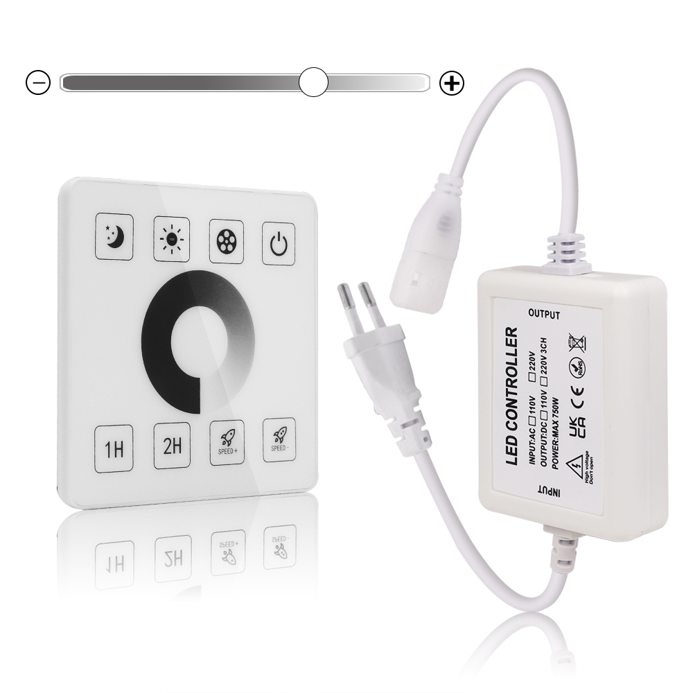 LED Dimmer Regler IR Fernbedienung/Tuya WIFI/Bluetooth/RF berühren Tafel Für 8MM PCB 110V 220V 288Leds/m 360LEDs/m Keine Drähte Kolben Streifen: Braun / 220V