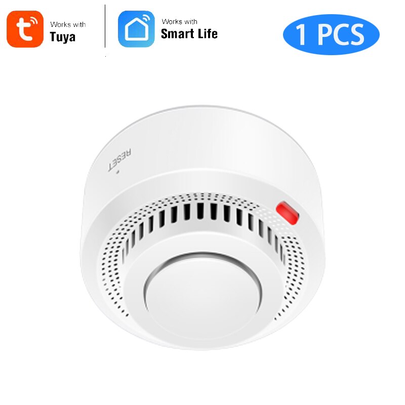 Smart Home Automation Wifi Smart Smoke Detector Tuya Smart Life Fire Alarm Sensor Home Security System: WIFI SMOKE 1 PCS