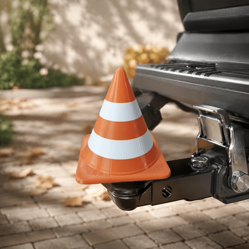 Traffic Cone Towing Hitch Cover Universal Fit 50mm Tow Ball SUV Truck Trailer Easy Install Anti Dirt Guard Protector: Default Title