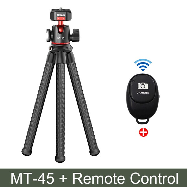Ulanzi MT-45 Octopus Flexibel Statief Voor Telefoon Dslr Camera Vlog Statieven Met Klauw Quick Release Plaat Systeem Balhoofd Koude Schoen: Tripod w Remote
