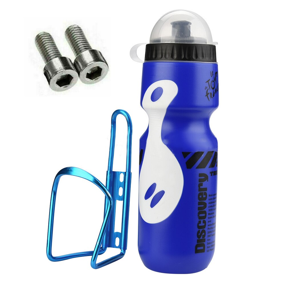 650ml conjunto de garrafa água mountain bike bebida esportes com suporte copo portátil acessórios ao ar livre ciclismo bicicleta acessório viagem: Blue